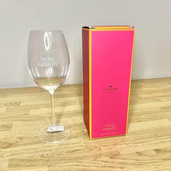 NWT KATE SPADE NEW YORK WINE GLASS - Picture 2 of 2